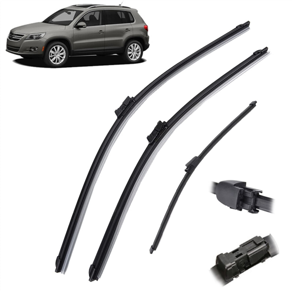 Wiper Blades 3Piece Front Windshield Set 24In 21In 13In Compatible With Vw Tiguan 20072016 9105992254125