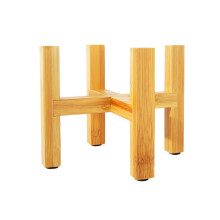 Suporte de canto para vasos de plantas com design de chão para suporte estável e sólido, acabamento liso, base de madeira com pés reforçados,