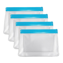 Práticas para viagens, ecológicas, reutilizáveis, com design que permite que fiquem em pé, sacos transparentes para armazenamento de alimentos,