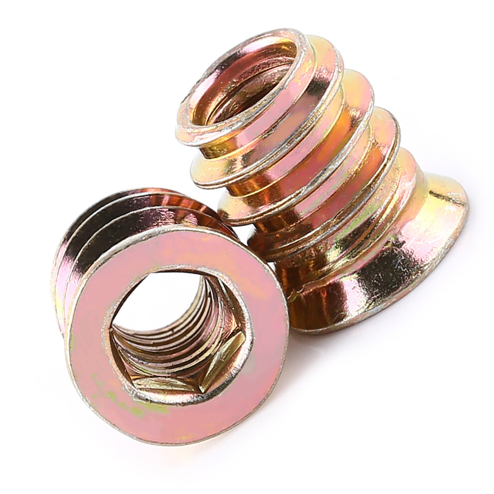 Hex Socket Insert Nut For Wood M6*13Mm Threaded Fastener For Furniture Assembly 3321363077056