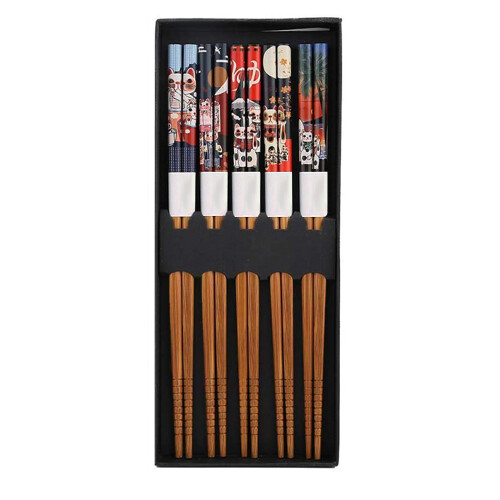 Επαναχρησιμοποιούμενα Chopsticks, σετ δώρου από μπαμπού ιαπωνικού τύπου με