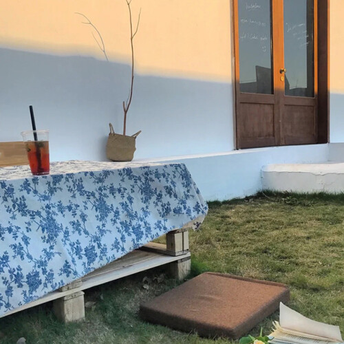 Τραπεζομάντιλο με λουλούδια από βαμβάκι και λινό, κομψό ρουστίκ vintage 2