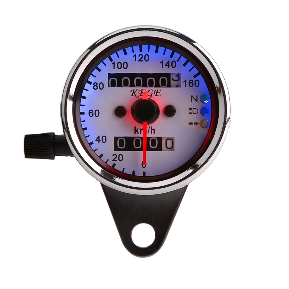 Universal Motorcycle Speedometer Gauge Signal Km/H Precise Navigation Silver 8701363079703