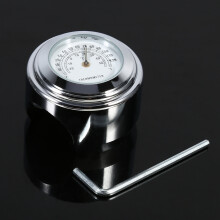 White 7/8" 1" Handlebar Mount Thermometer Waterproof for Motorcycles