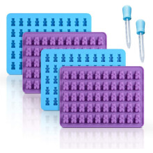 Süßigkeiten-Kreationsset, Silikonformen für Gummibärchen, ideal für Mini-Süßigkeiten, Schokolade und Fruchtgummis, inklusive 2 Pipetten zum