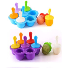 Forma de silicone para picolé, reutilizável, recipiente seguro e higiênico para armazenamento, fácil de desenformar, livre de BPA, base azul e