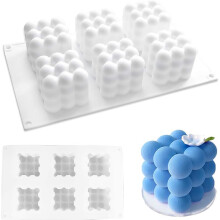 Antihaft-Silikonform für Seifenblasenkerzen, strapazierfähiges und weiches Material, 15 Mulden mit je 4 kleinen Kugeln, einfaches Herauslösen zum
