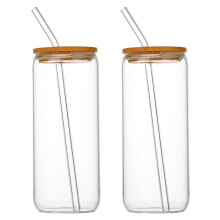 Vaatwasmachinebestendig, elegant cadeau, transparante 500 ml rechte ijskoffiebekerset, onmisbaar in huis voor warme of koude dranken, duurzaam en