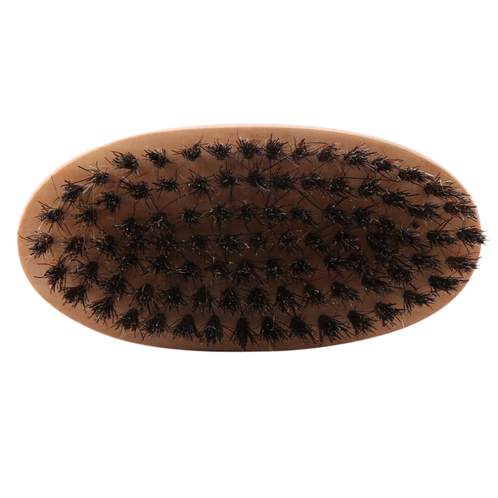 Unisex Wood Handle Military Pocket Beard & Mustache Brush For Men Grooming 5In