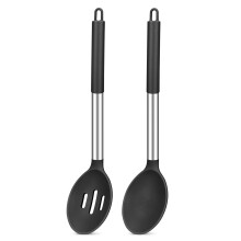 Spatola in silicone, cucchiaio, la musa del poeta della cucina, antiaderente e antigraffio, resistente al calore fino a 230 C, multiuso per