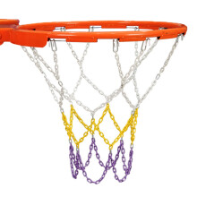 Basketball Net Chain Outdoor Metal, Weatherproof, Standard Size, Gold Purple, Basketball Hoop Accessory