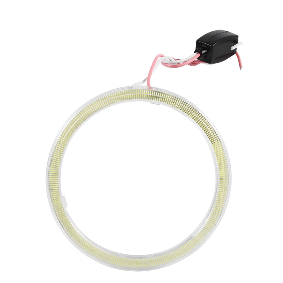 90Mm Cob Angel Eye Headlight Drl Pair For Cars & Motorcycles White 8791363085910