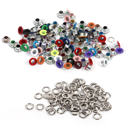 Versatile 4mm Eyelets 100 Sets - Ideal for Leather and Fabric Crafts 1
