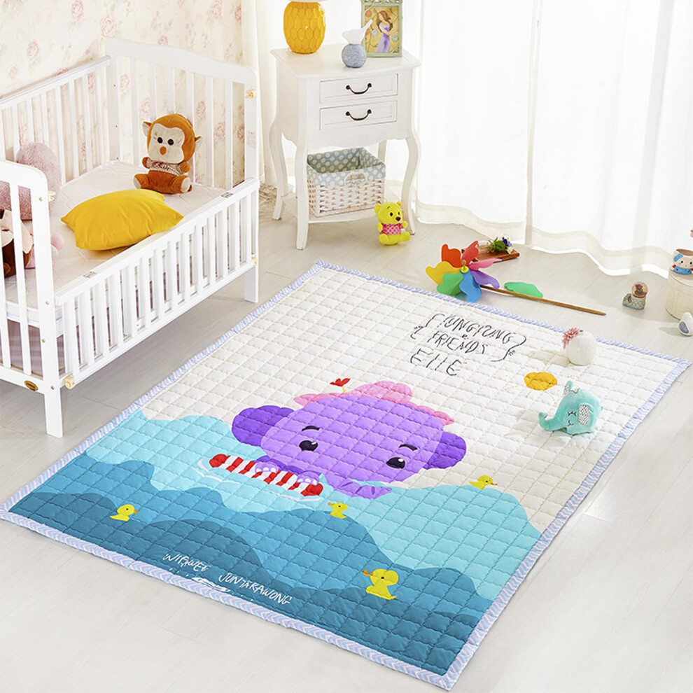 Soft Area Rug for Kids NonSlip Foldable Crawling Mat 150x200cm Nursery Carpet Play Mat For Bedroom Floor