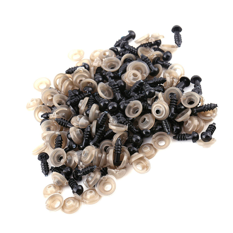 Diy Doll Eyes 10Mm Black Plastic For Teddy Bear Animal Felting Craft 100Pcs 7681363089470