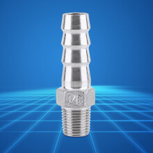 Edelstahl-Männlicher Gewinderohrfitting mit Schlauchstutzen 1/8 x 10 mm