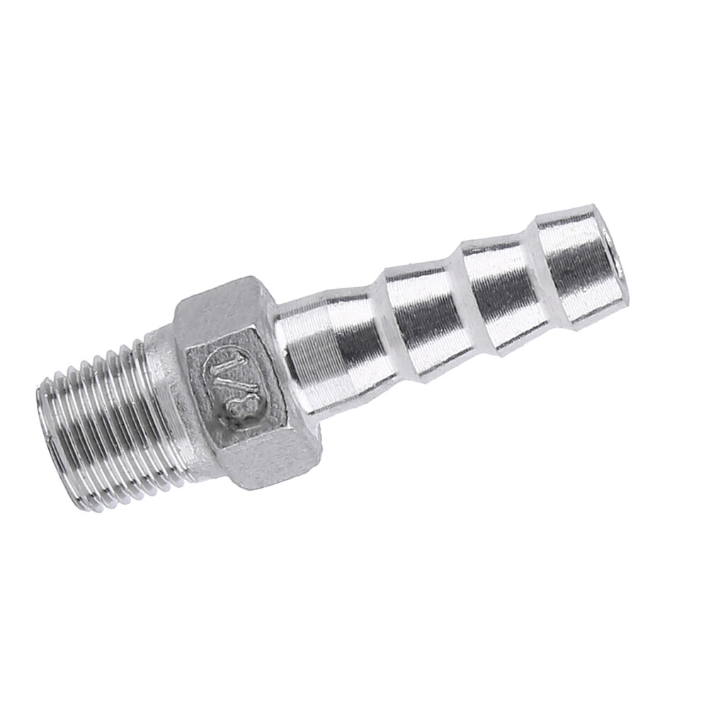 304 Stainless Steel Barb Hose Connector For Pipes 1/8X8mm Rustproof High Quality 9431363089707