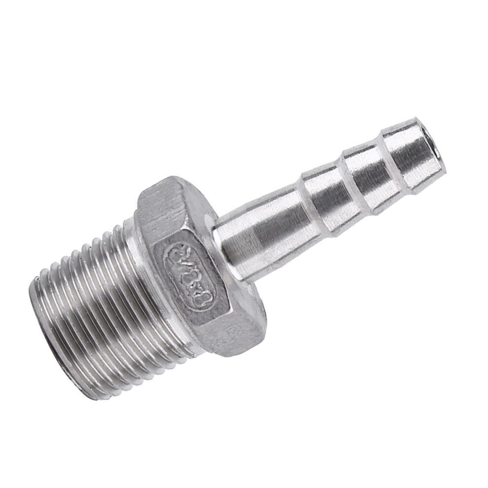 304 Stainless Steel Male Thread Pipe Fitting Barb Hose End 3/8"X8mm 9491363089718