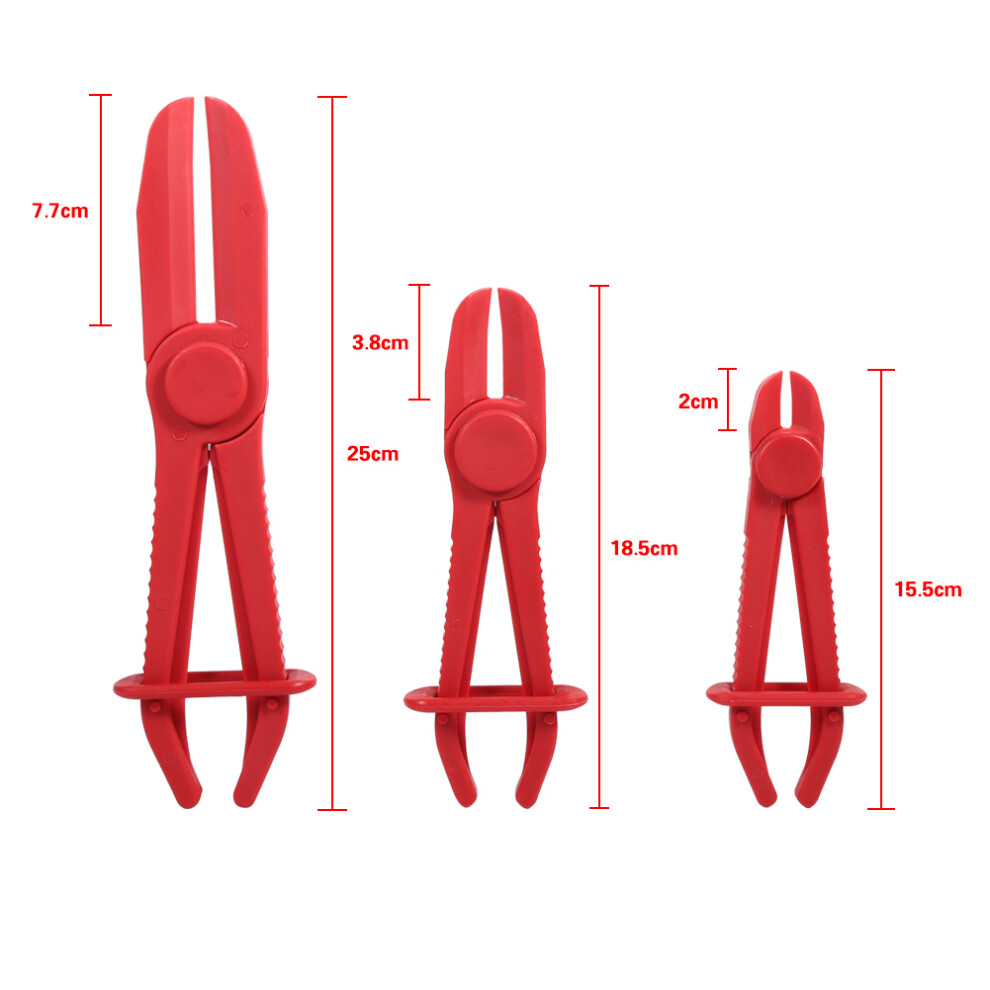 3Pcs Nylon Hose Clamp Tool Set, Non-Conductive, Bright Red 8751363089400