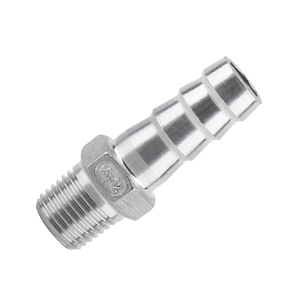 304 Stainless Steel 1/4" Male Thread Pipe Connector For 12Mm Hose Tail 8781363090212