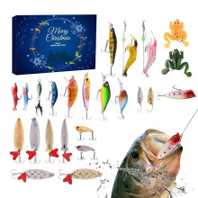 Fishing Christmas Countdown 24 Day Lures Set Portable Tackle For Trout Bass Saltwater Freshwater Adult Anglers