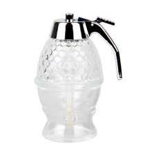Glasdispenser med stativ, honungssirapsdispenser för elegant middag, honungsmjuk burk ger en fin touch, perfekt för servering av honung och sirap