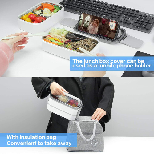 Mealtime Maestro: Φορητό, αδιάβροχο Bento Box, από ανοξείδωτο ατσάλι, με εγγύηση φρεσκάδας, 2