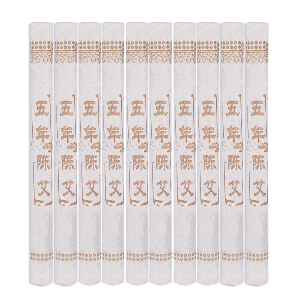 10Pcs 5-Year-Old Pure Mugwort Moxa Rolls for Facial & Body Care