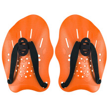 Swim Paddles Hand For Lap Swimming, Adjustable Straps, Orange, 1 Pair, Swimming Equipment For Women Men Children