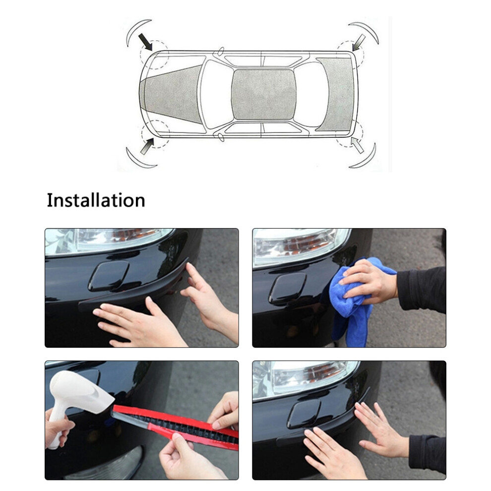 Durable 2Pcs Bumper Scratch Guards With Carbon Fiber Style White 6921363092263