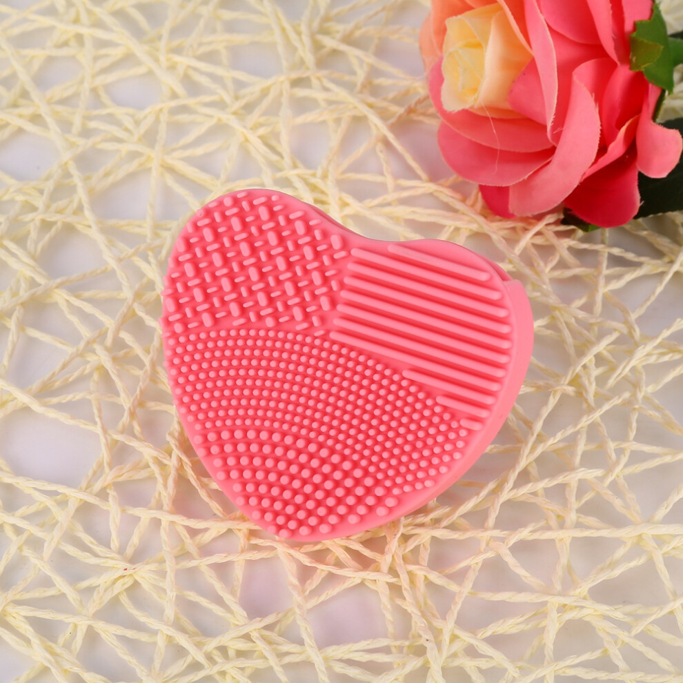 Pink Portable Silicone Scrubber: Clean Makeup Brushes & Sponges Efficiently