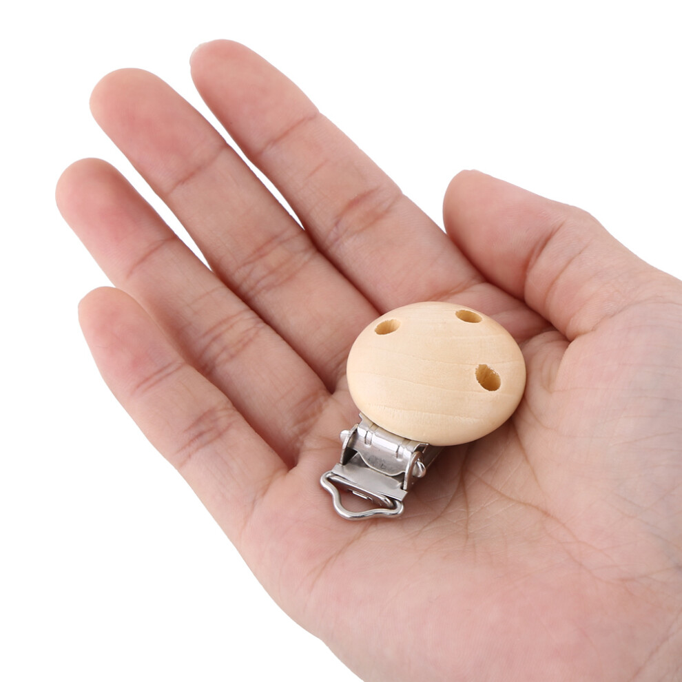 Infant-Safe Wooden Pacifier Holders 10 Set - Non-Toxic Easy to Use