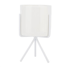 Elegant, vejrbestandig fiberlerpotte med mat finish, moderne plantepotter med holdbar metalfod til multifunktionel brug, dekorative plantekasser, SB
