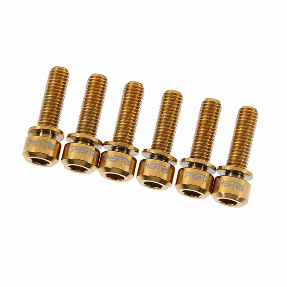 High-Strength M5x18mm Titanium Stem Bolts With Washers 6Pcs (Golden) 7631363092154