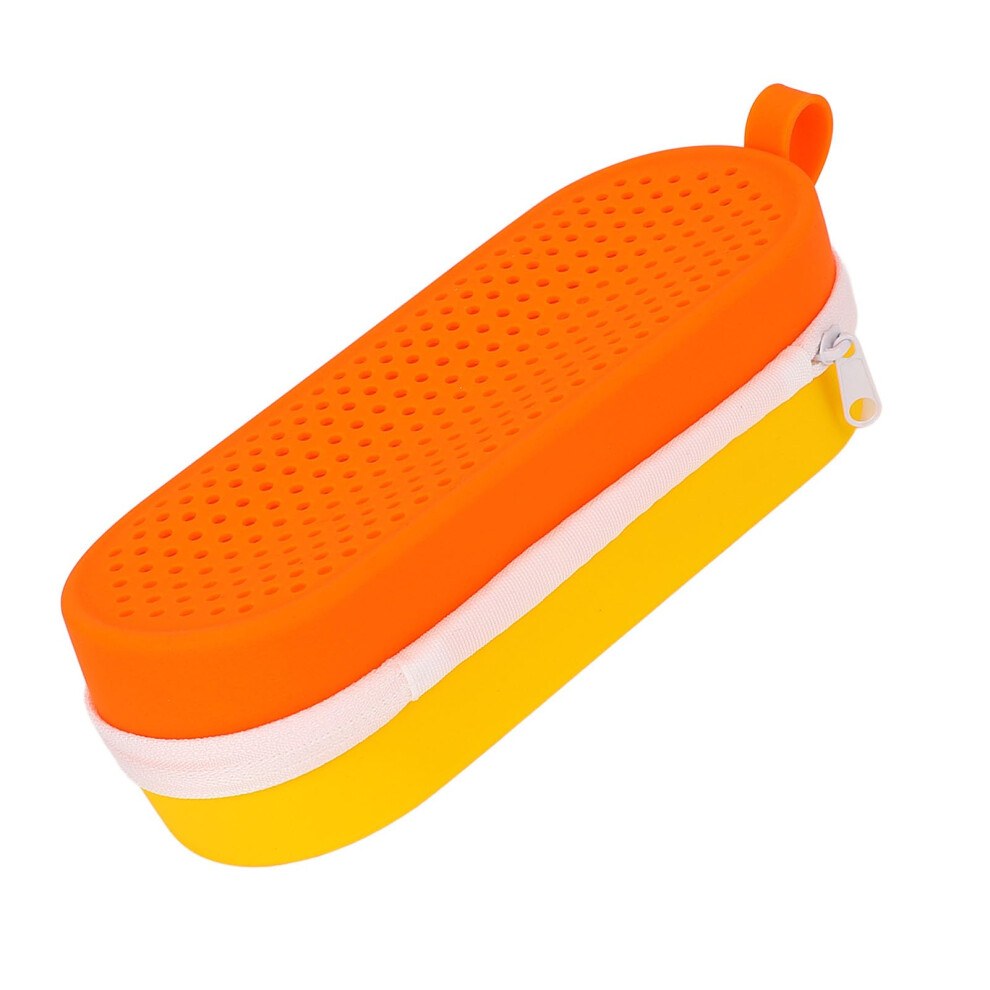 Orange/Yellow Silicone Swim Goggles Case Zippered Closure, Adjustable Strap, And Waterresistant Case For Swimmers