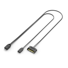 To ARGB Lighting Power Adapter Cable ARGB Controller SATA To ARGB Reset Power Cable Black