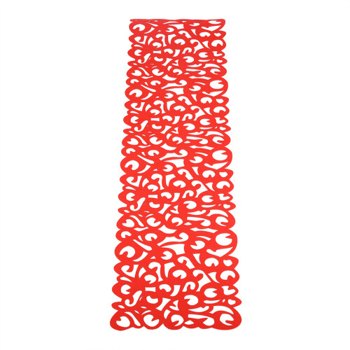 Red Felt Table Runner and Mat Set Rectangle Shape 60x15cm for Household Use 2
