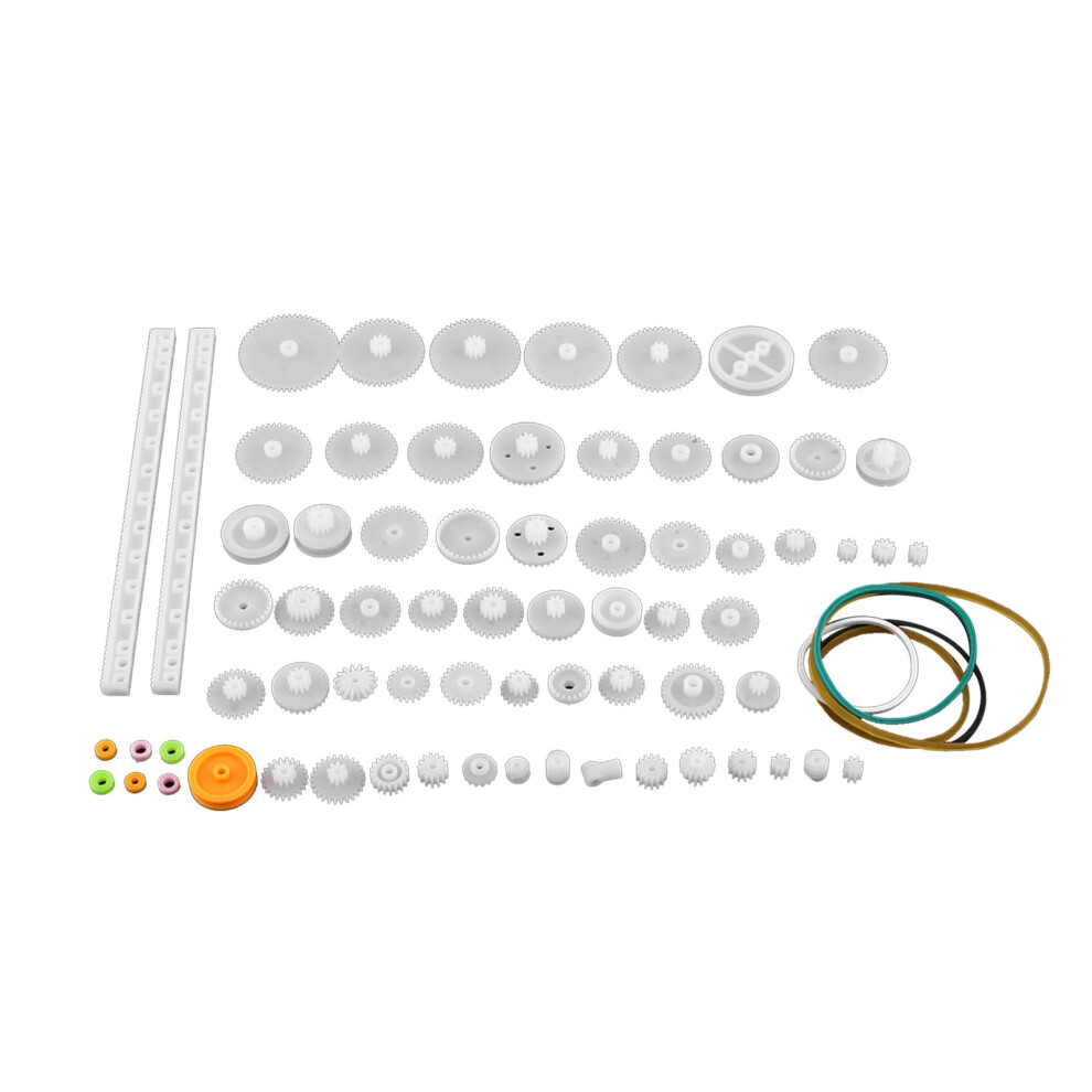 Diy Robot Gear Kit: Plastic Pulleys Belts Worm Gears Crown Gears 75 Kinds 4361363096434