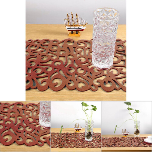 Felt Tablecloth & Placemats Rectangle Shape Light Coffee Household Decor 2