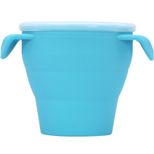 Boîte à goûter pliable en silicone avec couvercle amovible, gobelet anti-fuites pour bébés et jeunes enfants, couvercle anti-poussière avec
