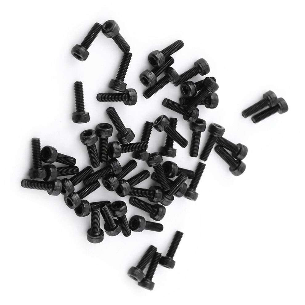 M3 Black Hex Socket Cap Head Screw Bolt Set 10Mm Fully Threaded 50Pcs 8141363094403