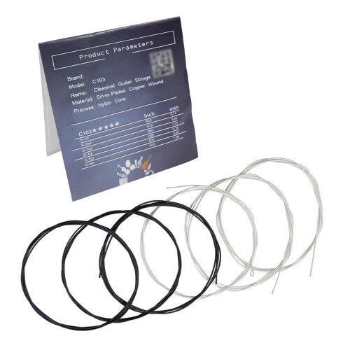 6pcs Classical Guitar Strings Nylon Two Colors .028-.043 Gauge 1