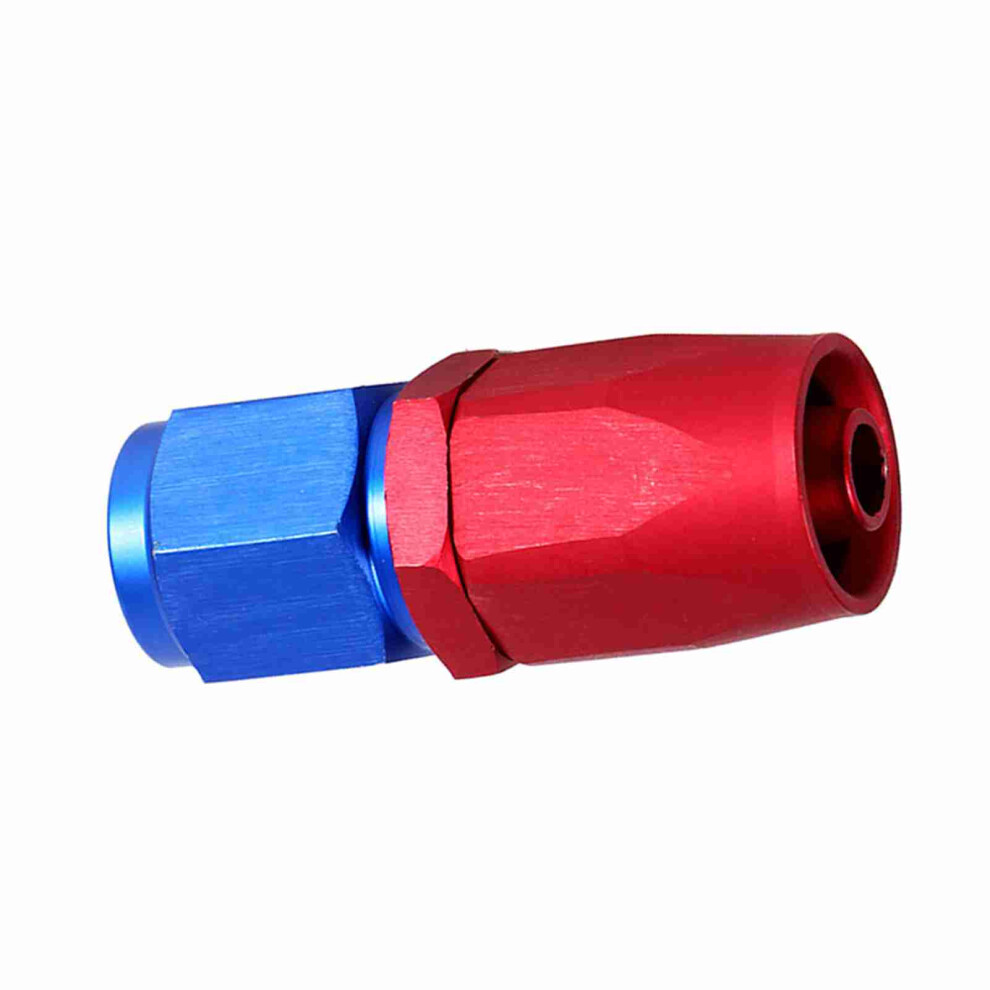 0 Degree An6 Racing Hose End Swivel Male Fitting Adapter For Oil Fuel Line Blue/Red 8471363100157