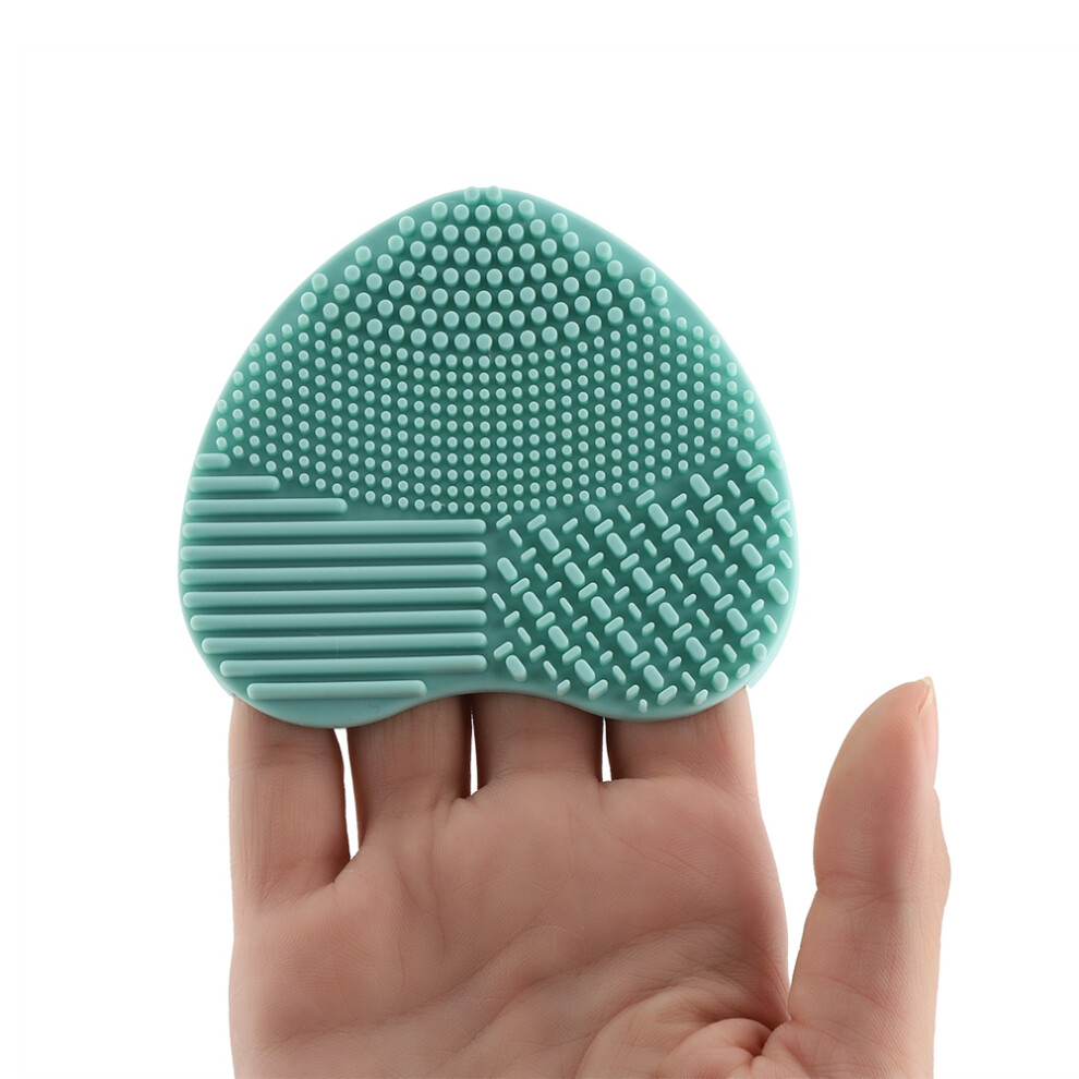 Flexible Silicone Makeup Brush Cleaner with Ridged Areas - Green