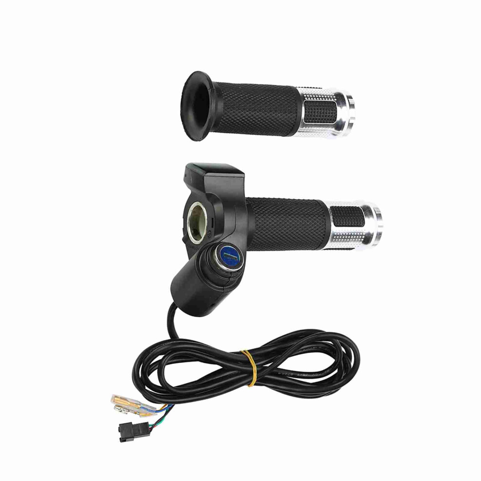5 Wire Digital Voltage Display Throttle For 12-99V E-Bikes & Scooters Silver 7901363099188