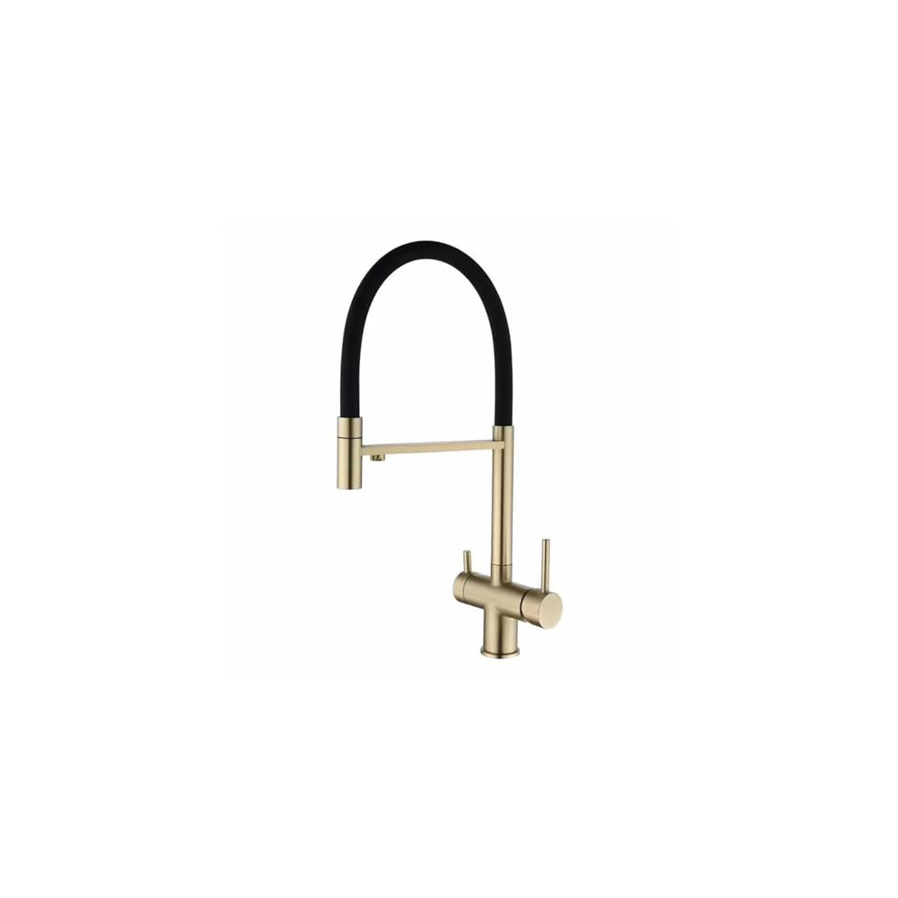 Kitchen Faucet With Pulldown Sprayer Dualhandle Water Filter 360Degree Rotation Ro Compatible Brushed 9105992258024