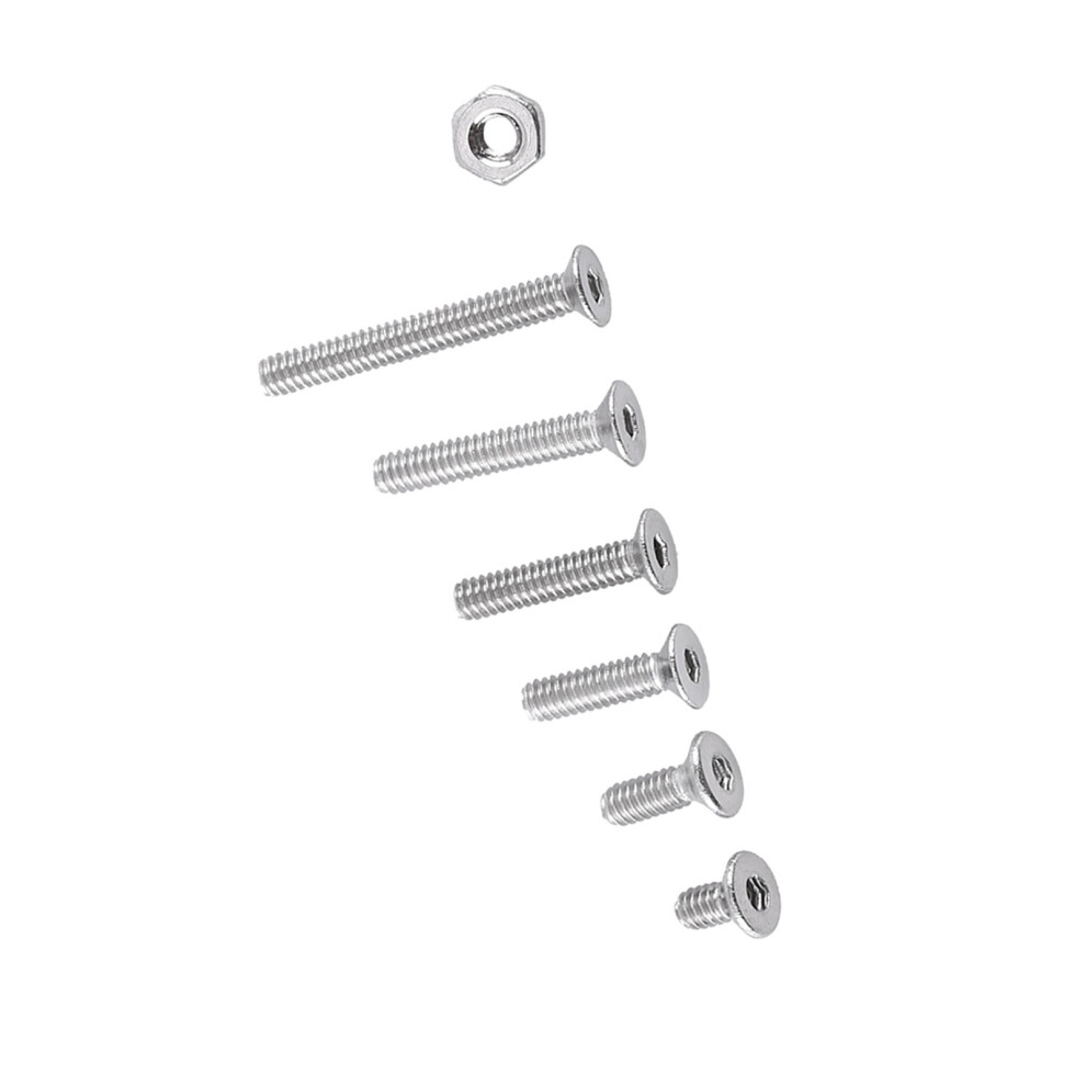 M2 Stainless Steel Hex Socket Screws & Nuts Kit 250Pcs Flat Head Fasteners 9441363103440