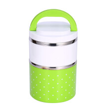 Geïsoleerde lunchbox met warmtebehoud, thermische lunchbox met dubbele handgrepen en siliconenafdichting, buitenkant van PP-materiaal,