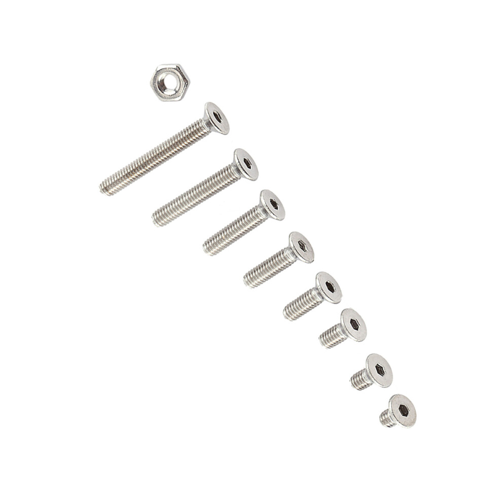 Assorted M2.5 A2 Stainless Steel Hex Socket Bolt & Nut Set Flat Head 7681363103596