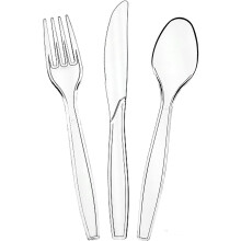 Elegant Disposable Plastic Knives, Premium Polystyrene Design For Parties And Weddings, Crystal Clear Utensils Strong And Rigid For Hot And Cold Foods